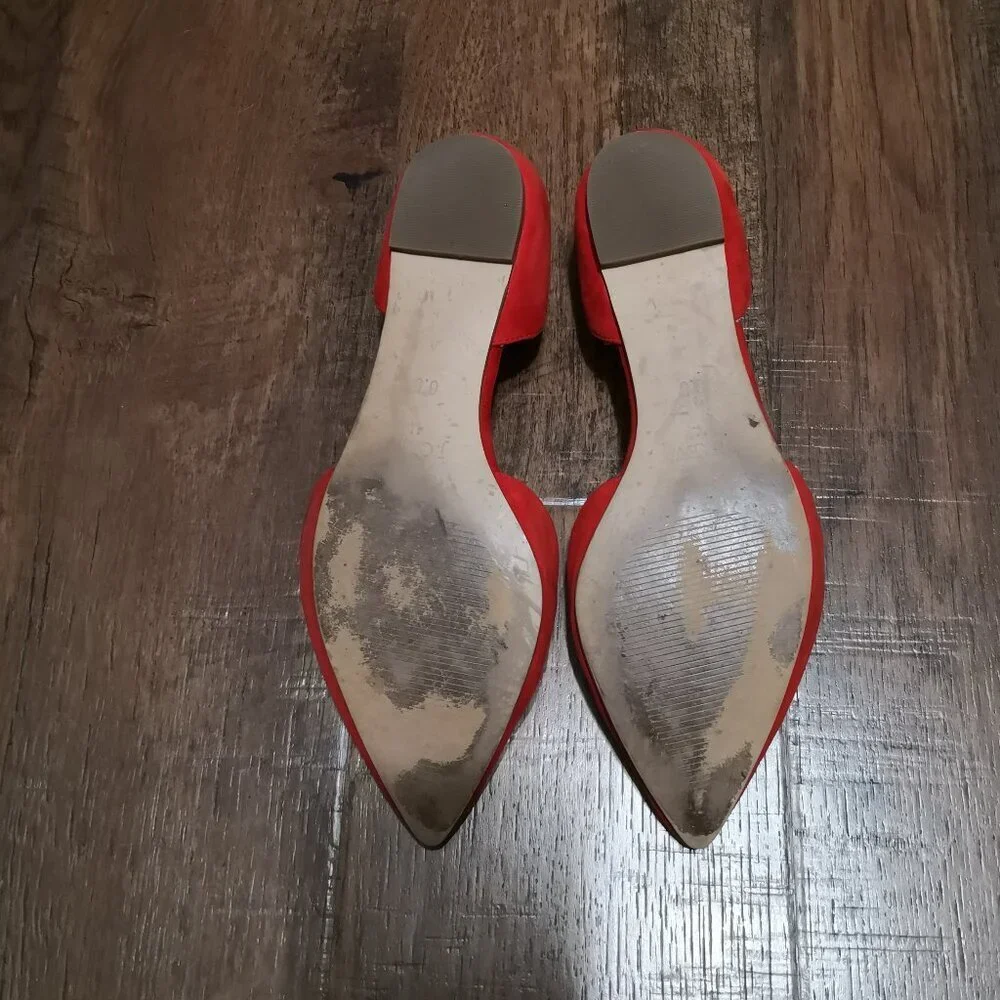 J. Crew‎ d’Orsay Suede Loafer/Flats Red Size 6.5